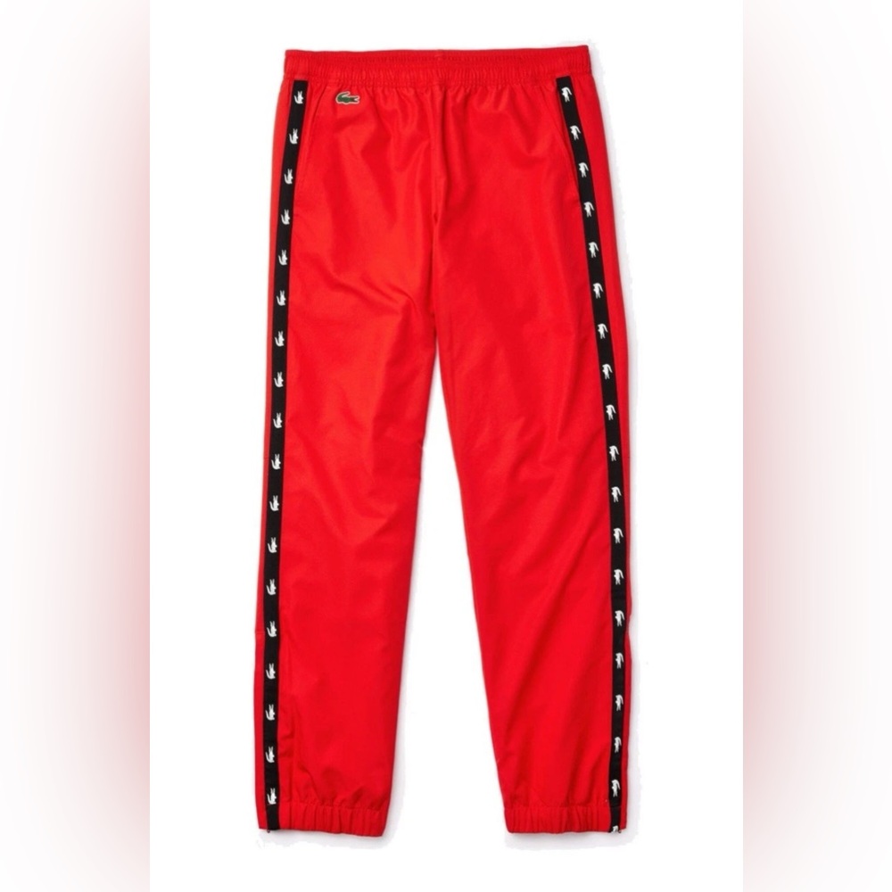 Lacoste Training Pants Men Red And Black Size L Pre-Owned Very Good Condition